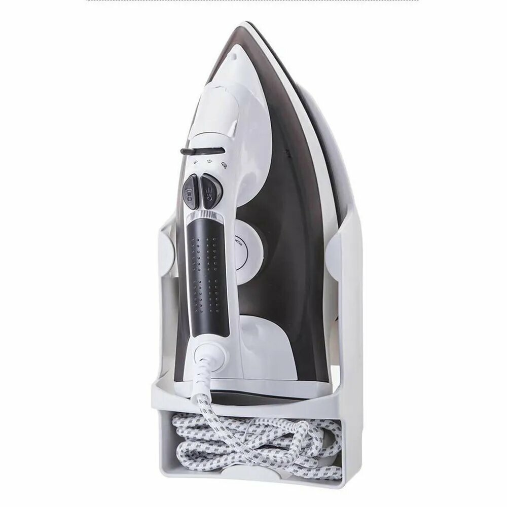 Настенная подставка для утюга с крючками огнеупорная термостойкая белая