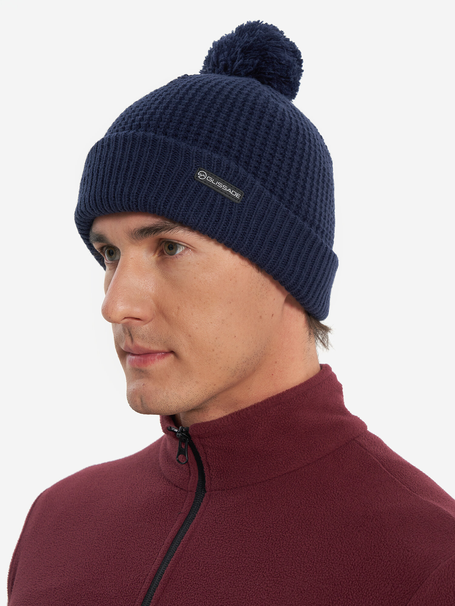Шапка GLISSADE для мужчин, размер one size, темно-синий