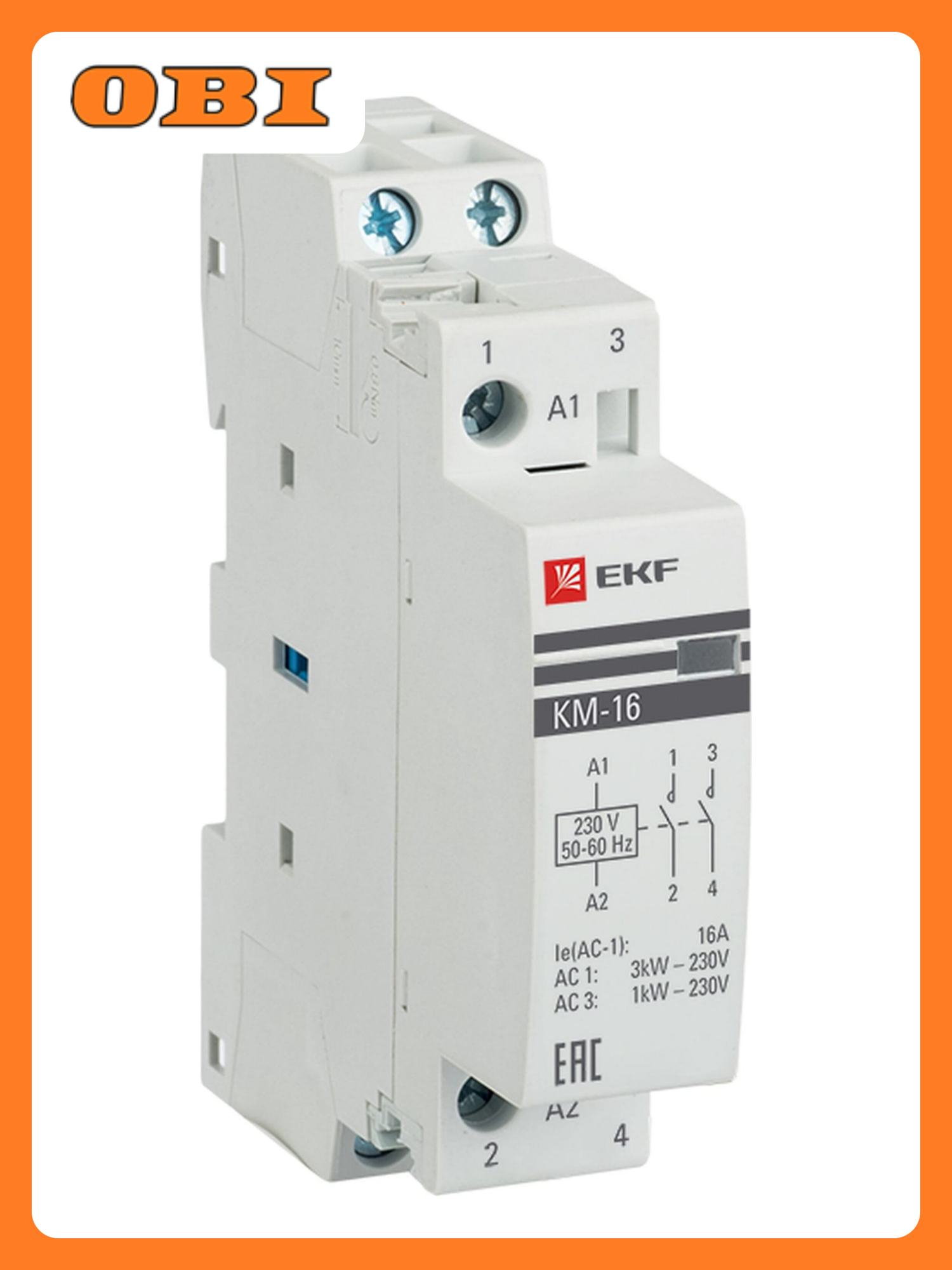Контактор модульный EKF PROxima КМ 16А NО+NC (1 мод.)