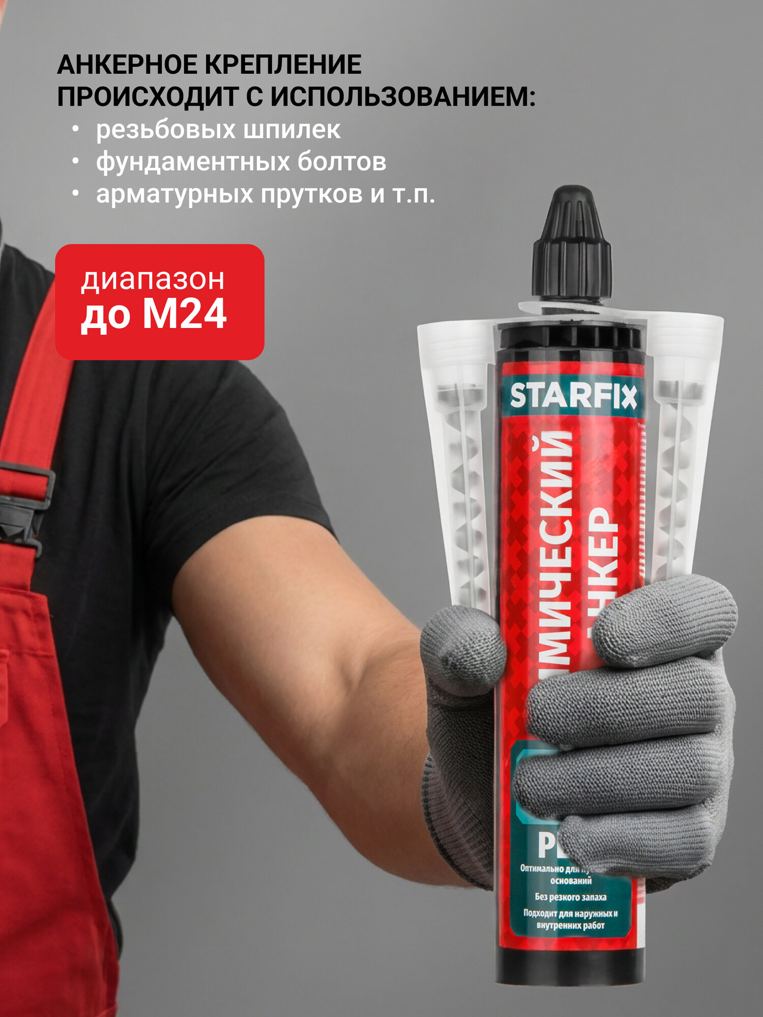 Химический анкер для бетона и кирпича STARFIX SM-66657-1 PESF 300 мл — фото 1