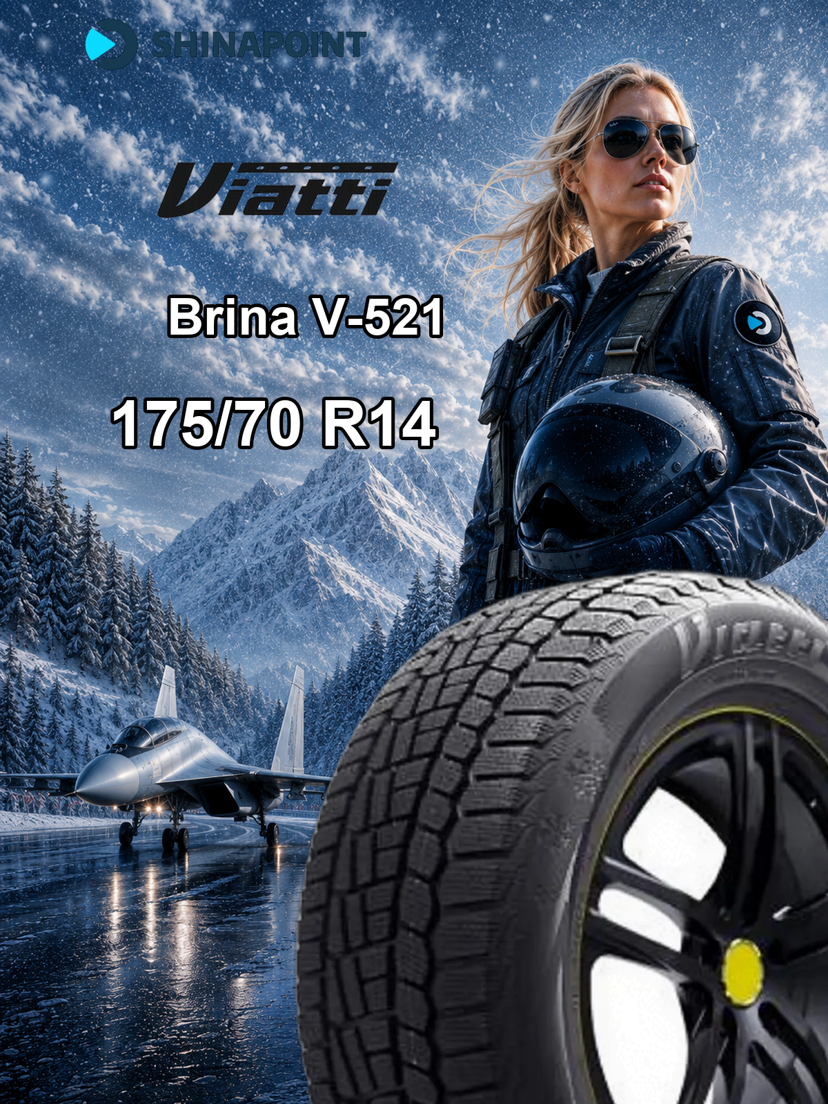Шины зимние R14 175 70 84 T автомобильная зимняя резина Viatti модель Brina V-521