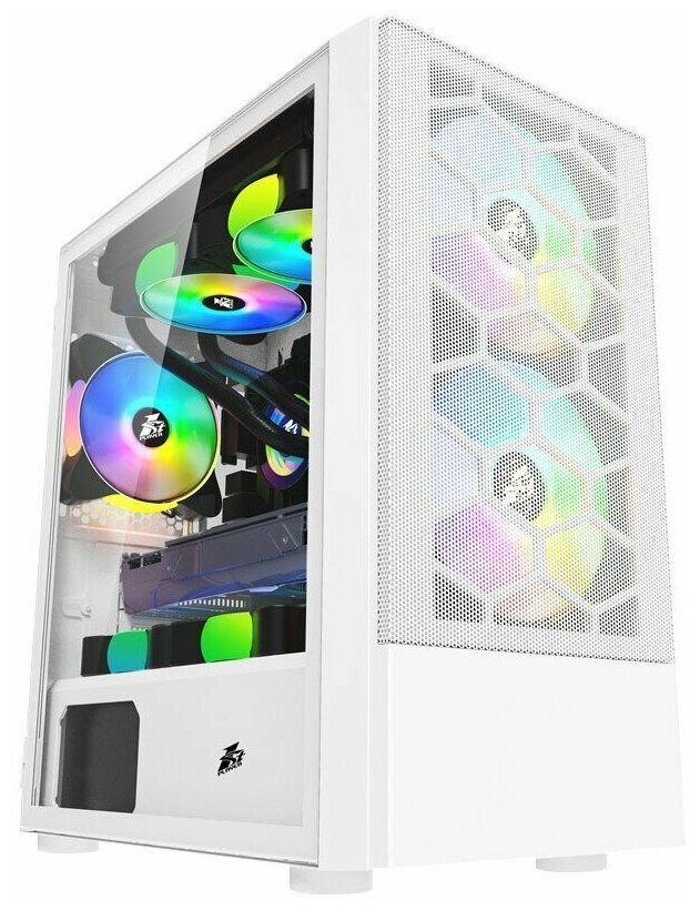 1STPLAYER Корпус FIREBASE X4-M White / mATX TG / 1x120mm & 2x140mm LED fans inc. / X4-M-WH-2F1P-W-1F1-W