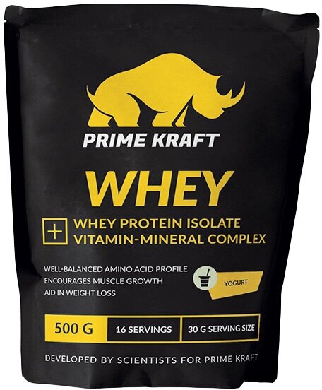 Протеин сывороточный WHEY со вкусом Клубничный йогурт Primekraft дойпак 500г ООО ПРАЙМ-КРАФТ - фото №17