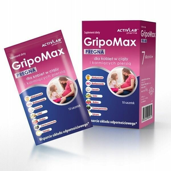 Антиоксиданты для повышения иммунитета Activlab GripoMax PREGNA 10 пакетиков / Экстракт чеснока мед витамин С