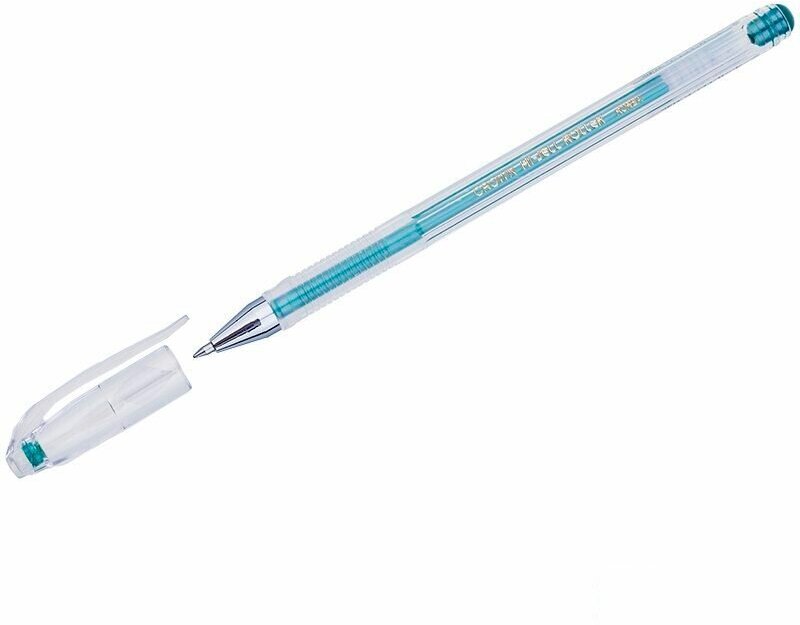 Ручка гелевая Crown Hi-Jell Metallic (0.5мм, зеленый металлик) 1шт. (HJR-500GSM)