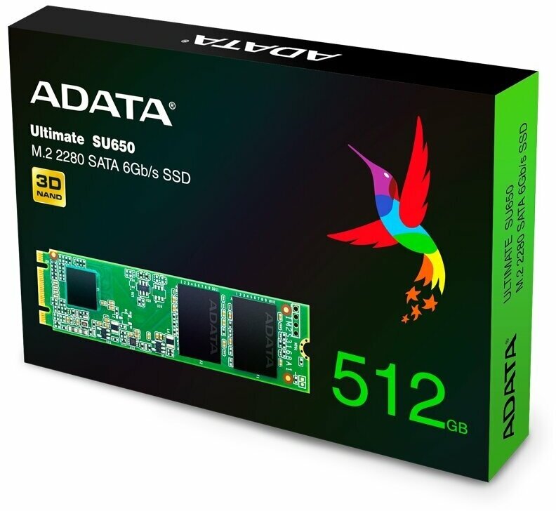 ADATA SSD диск 512ГБ M.2 ADATA Ultimate SU650 ASU650NS38-512GT-C (SATA III) (ret)