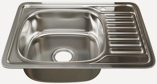Изображение товара Мойка врез 65х50 (0,6) лев вып 3 1/2 MIXLINE 16см с сифоном