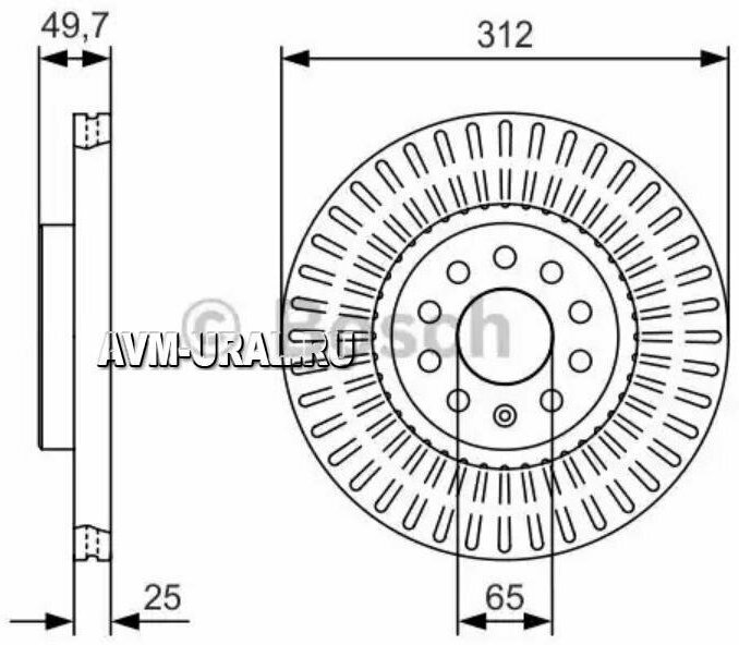 BOSCH 0986479C29 Диск тормозной