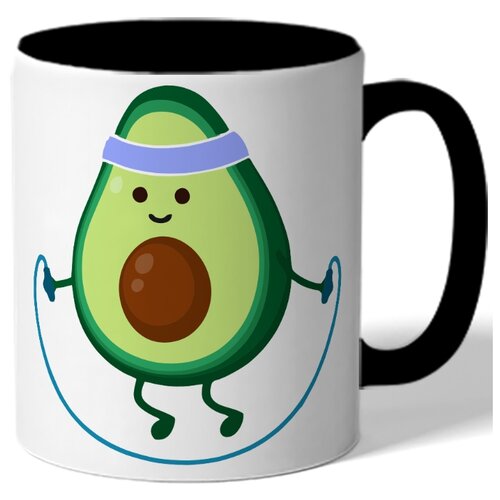 фото Кружка цветная авокадо прыгает на скакалке drabs