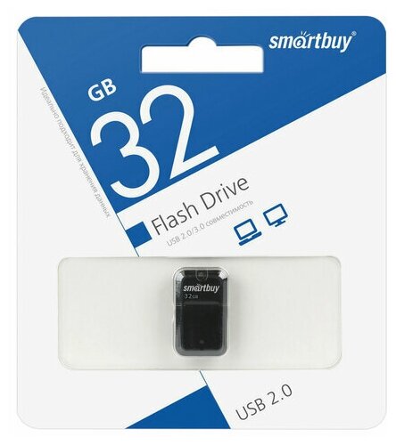 Флэш-диск USB 32Gb SmartBuy Art, USB2.0 Flash Drive, черный, 2шт. (SB32GBAK)