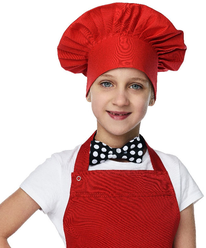 Колпак повара детский красный/рабочий головной убор/для повара/для кухни/для кружка/для занятий