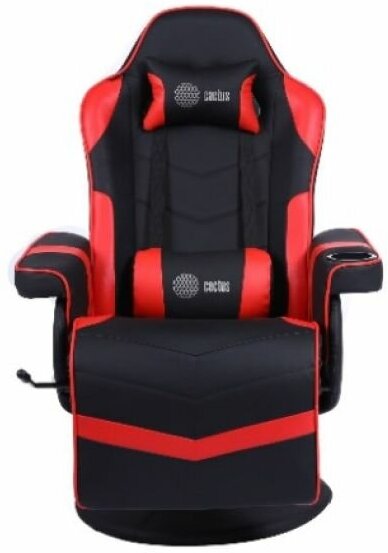 Кресло игровое Cactus CS-CHR-GS200BLR черный/красный подст.для ног - фотография № 1