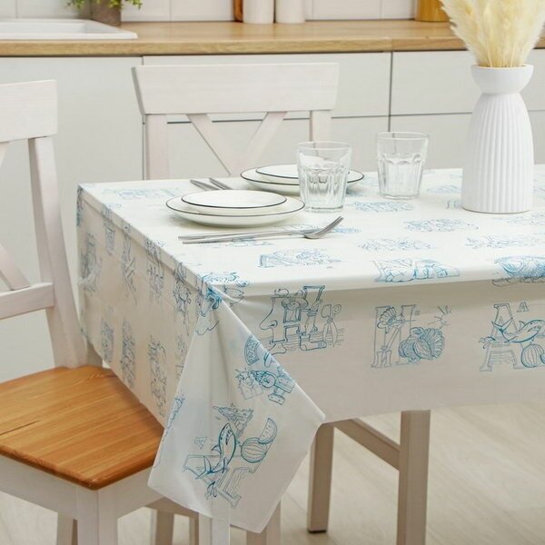 фото Скатерть-раскраска одноразовая детская "Вкусный алфавит", 110x150 см