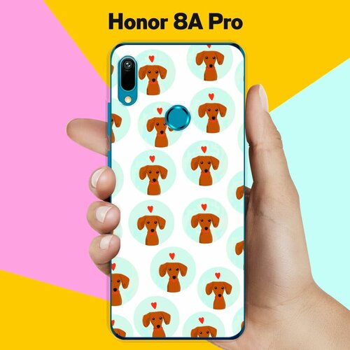 Силиконовый чехол на Honor 8A Pro Узор из такс / для Хонор 8А Про силиконовый чехол узор из такс на honor 8a