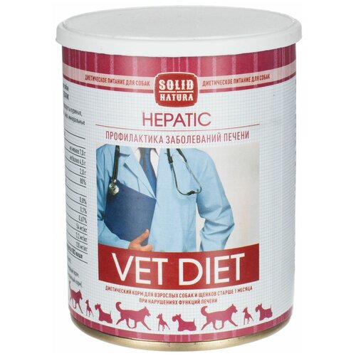Влажный диетический корм для собак Solid Natura VET Hepatic, 340 гр
