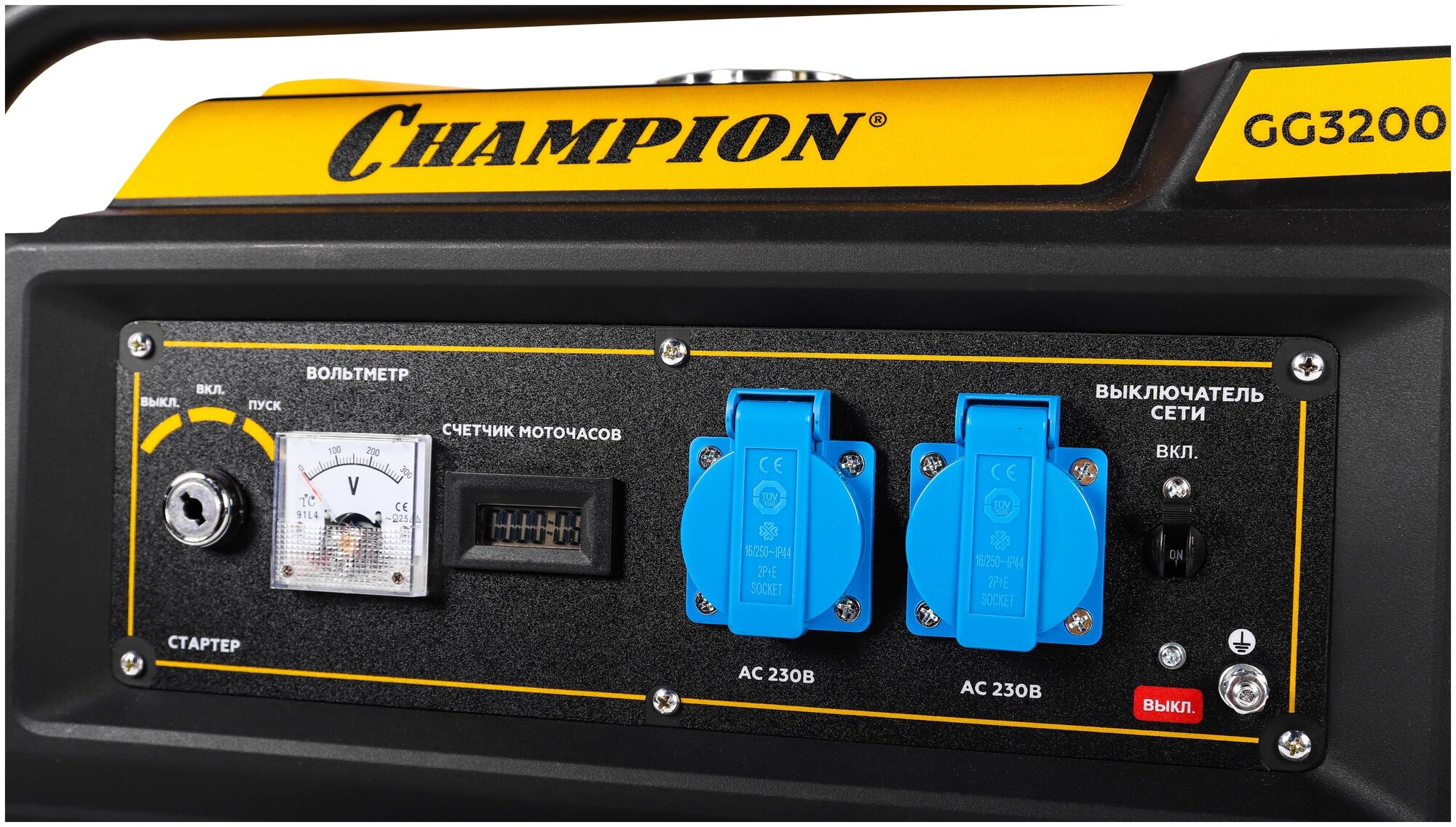 Генератор бензиновый CHAMPION GG3200EW 3,2 кВт, электорстартер, колеса - фотография № 3