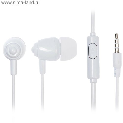 Наушники HF-P1 вакуумные микрофон 106 дБ 16 Ом 35 мм 1 м белые 83200₽