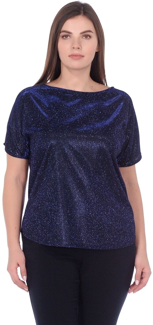 Блуза  DiSORELLE, размер 56, синий