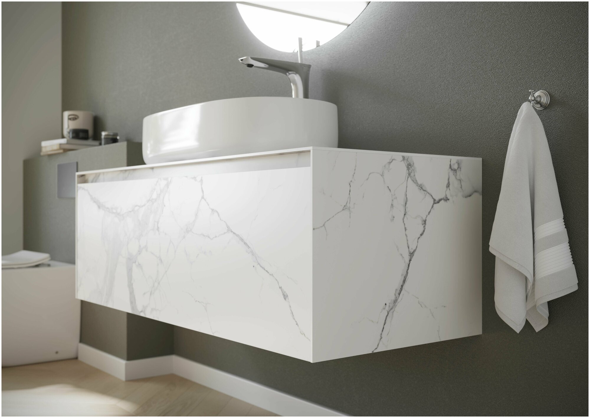Тумба под раковину Sancos Stone ST120SV statuario white - фото №10
