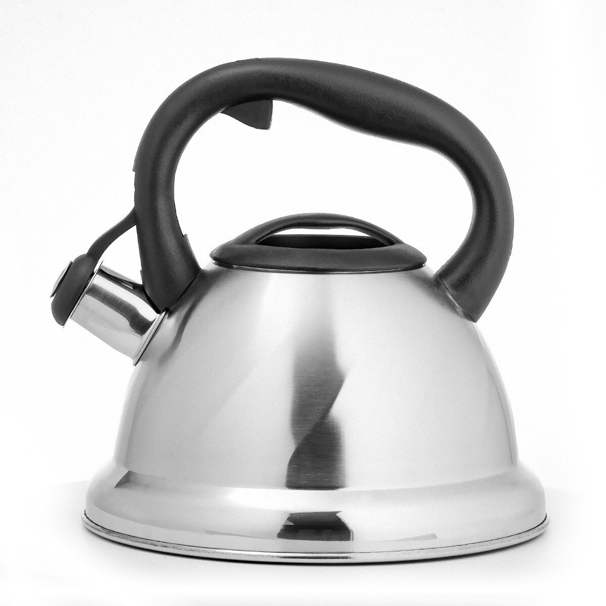 LARA Чайник со свистком LR00-55 2.7 л, серебристый/черный - фотография № 7