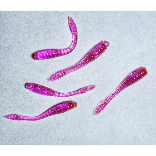 Силиконовая приманка Червяк Типси (T-Worm) 25мм. 20шт. Лох (Pink Lox) .