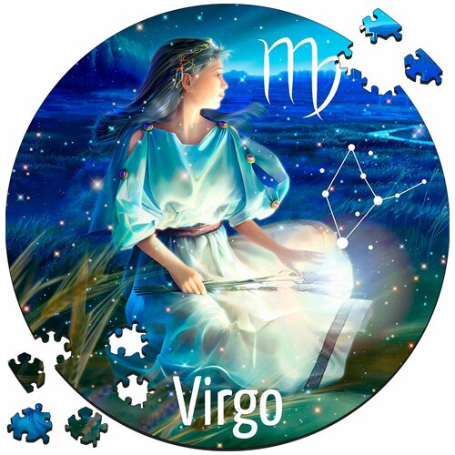 Деревянный пазл картина для детей и взрослых Знак Зодиака дева VIRGO 30х30см 169 деталей