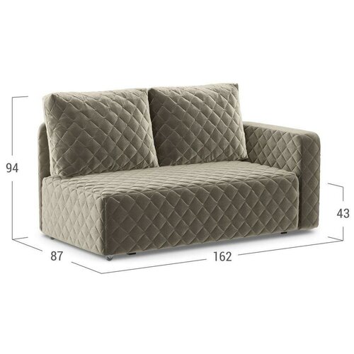 Диван прямой еврокнижка MOON-TRADE FAMILY 087 (1620 мм, правый угол) Бежевый 74-47