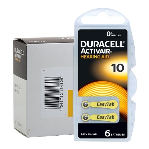 Батарейка Duracell ActiveAir 10/PR70, в упаковке: 60 шт.