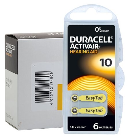 Батарейка Duracell ActiveAir 10/PR70, 60 шт.