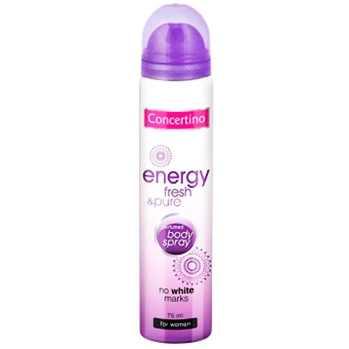 Дезодорант Женский CONCERTINO Enegry (75 мл), спрей, защита 24 часа, аромат цветочно-ягодный