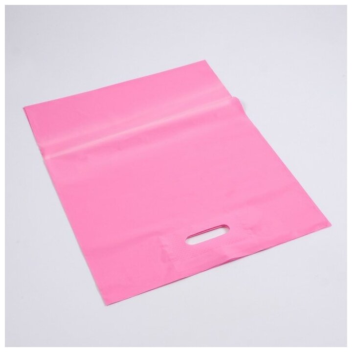 Пакет полиэтиленовый с вырубной ручкой, Розовый 20-30 См, 30 мкм - фотография № 3