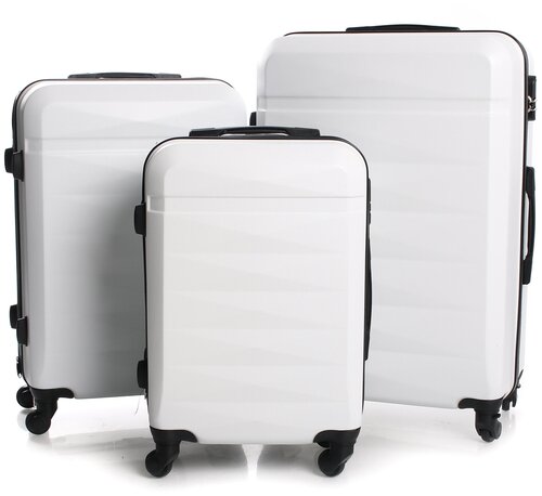 Комплект чемоданов Feybaul, ABS-пластик, водонепроницаемый, жесткое дно, 94 л, размер S, белый