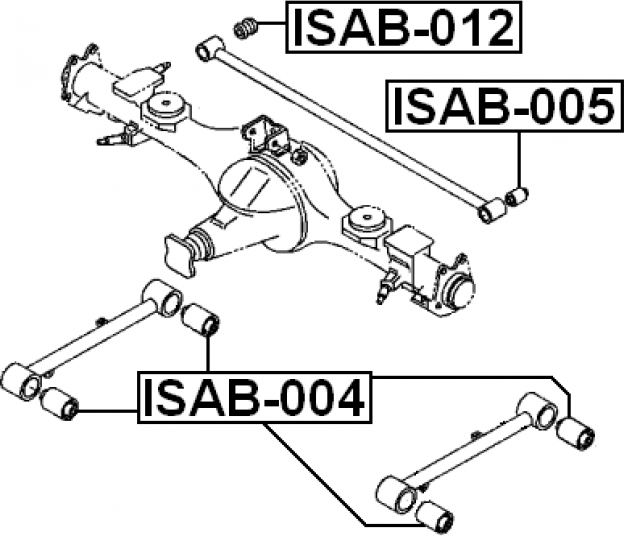 Сайлентблок задней поперечной тяги Febest ISAB-005