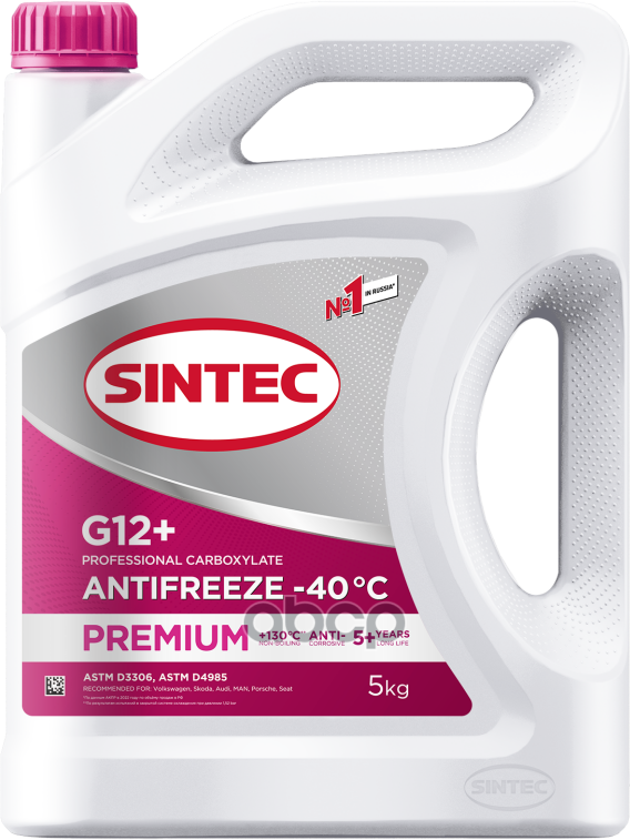 Антифриз Sintec Premium Розовый G12+ 5 Кг SINTEC арт. 990564