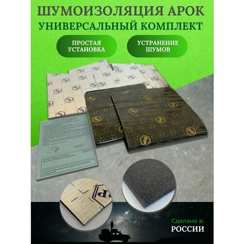 Комплект вибро-шумоизоляции арок колес универсальный