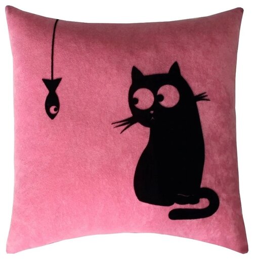 Подушка декоративная MATEX Meow, 35x35 см, светло-розовый