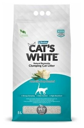 Комкующийся наполнитель Cat's White Marseille soap с ароматом марсельского мыла для кошачьего туалета (5л) - фотография № 15