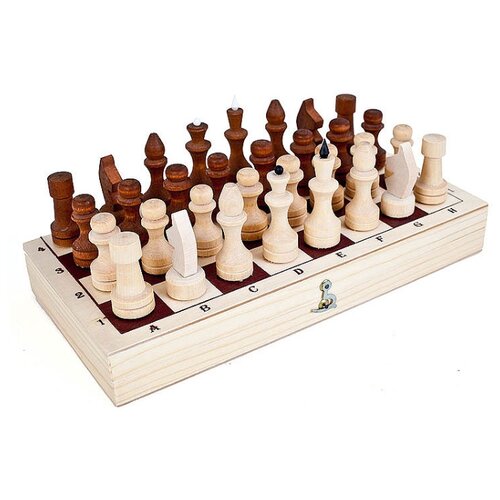 Шахматы 02-13 деревянные обиходные с деревянной доской, парафин, пр-во Россия