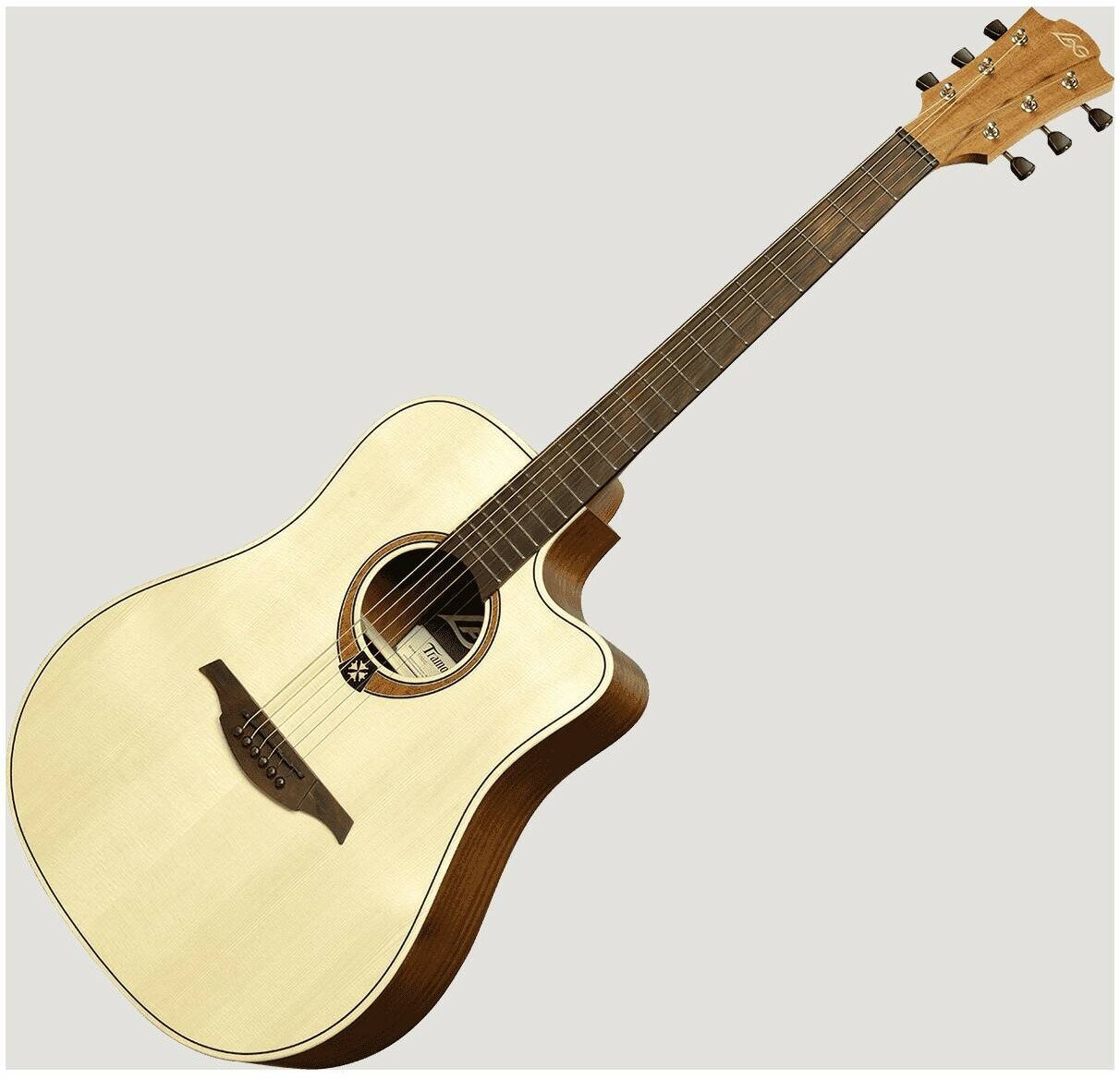 LAG T-70D C NAT акустическая гитара с вырезом Дредноут, цвет натуральный