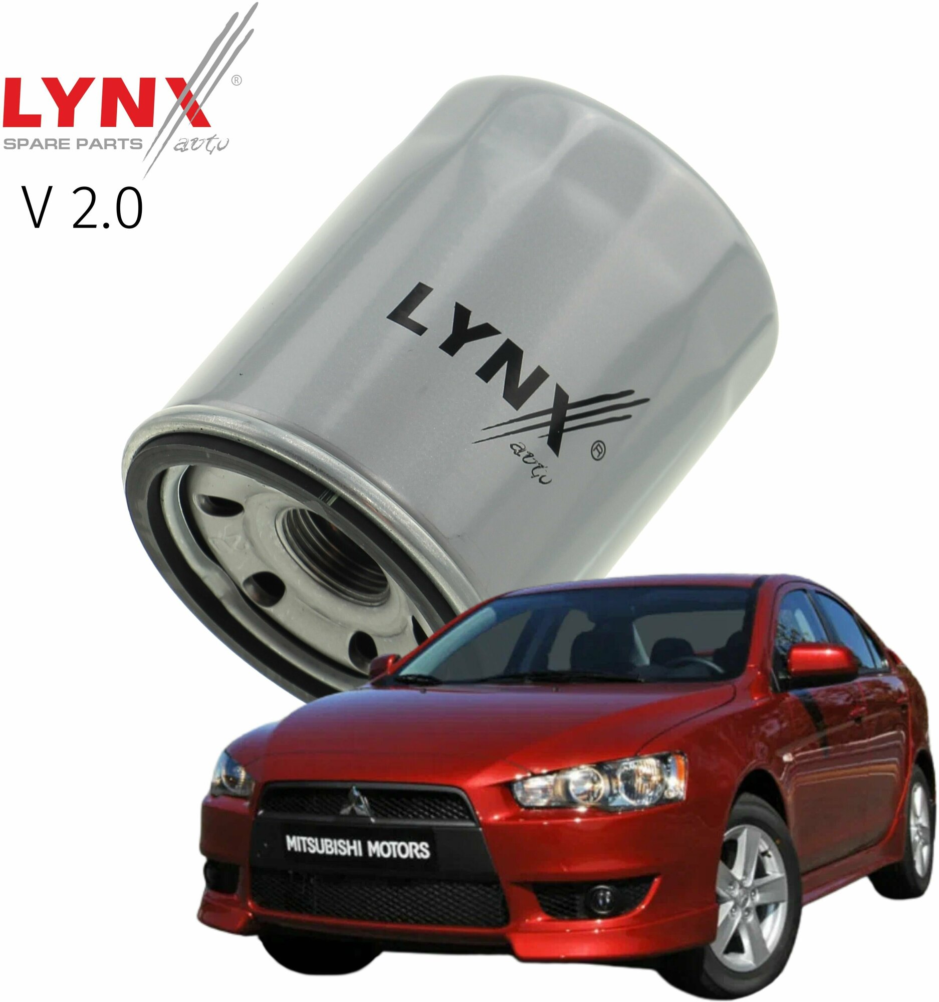 Фильтр масляный Mitsubishi LANCER (10) / Митсубиси Лансер 2007-2009 2010 2011 2012 2013 2014 2015 2016 2017 V2.0 4B11 / 1шт LYNXauto