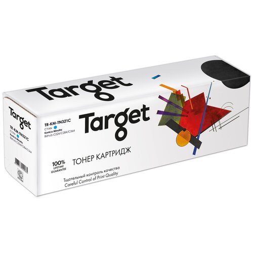 Тонер-картридж Target TR-KM-TN321C, голубой, для лазерного принтера, совместимый tc mtn 321m тонер картридж t2 для konica minolta bizhub c224 c284 c364 25000 стр пурпурный с чипом