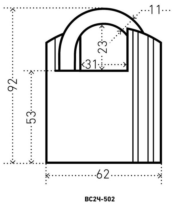 Замок навесной "аллюр" ВС2Ч-601, дужка d=10 мм, с закрытой дужкой, 4 ключа, цвет антик - фотография № 2