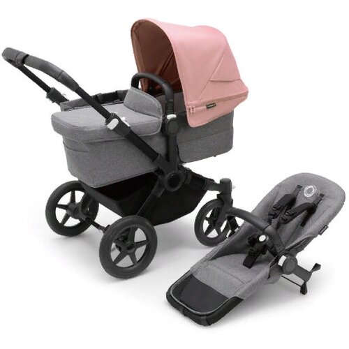 Детская коляска 2 в 1 Bugaboo Donkey5 Mono Black/Grey Melange/Morning Pink