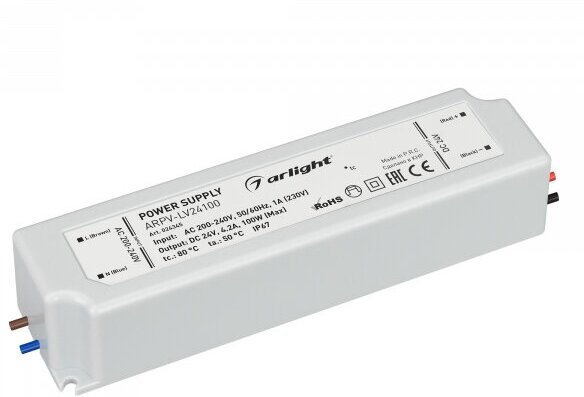Arlight Блок питания ARPV-LV24100 (24V, 4.2A, 100W) (IP67 Пластик, 2 года)