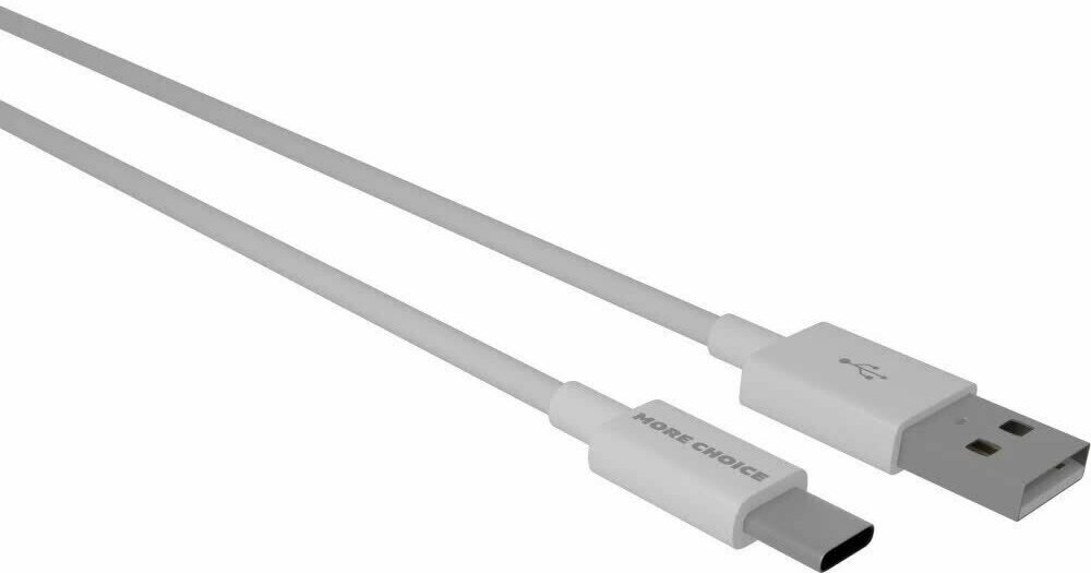 Кабель интерфейсный More Choice USB 2.1A для Type-C TPE 1м White - фото №1