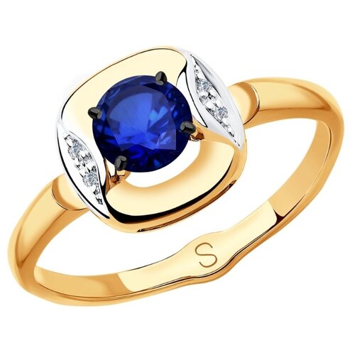 фото Sokolov кольцо с корундом и бриллиантами из красного золота 6012148, размер 16.5
