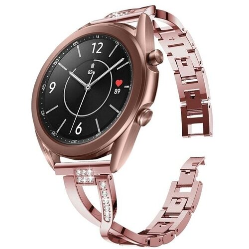 Металлический ремешок для часов 20 мм Samsung Galaxy Watch 4 5 6 40 42 43 44 45 46 47 mm Amazfit розовый