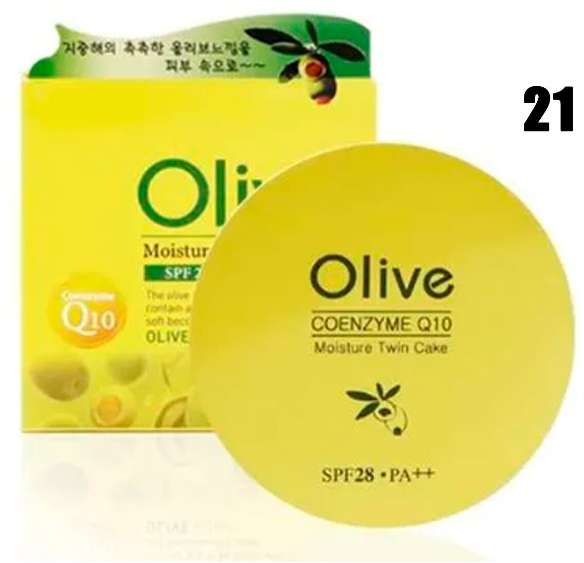 Пудра Enough Coenzyme Q10 Olive Moisture Twoway Cake #21 - фото №4