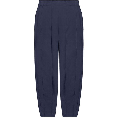 фото Брюки tadaski, прилегающий силуэт, повседневный стиль, пояс на резинке, размер s, синий