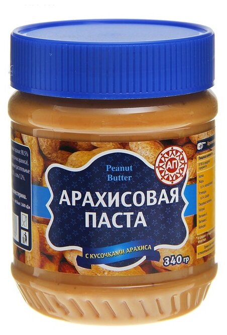 Арахисовая паста Азбука Продуктов с кусочками 340 гр